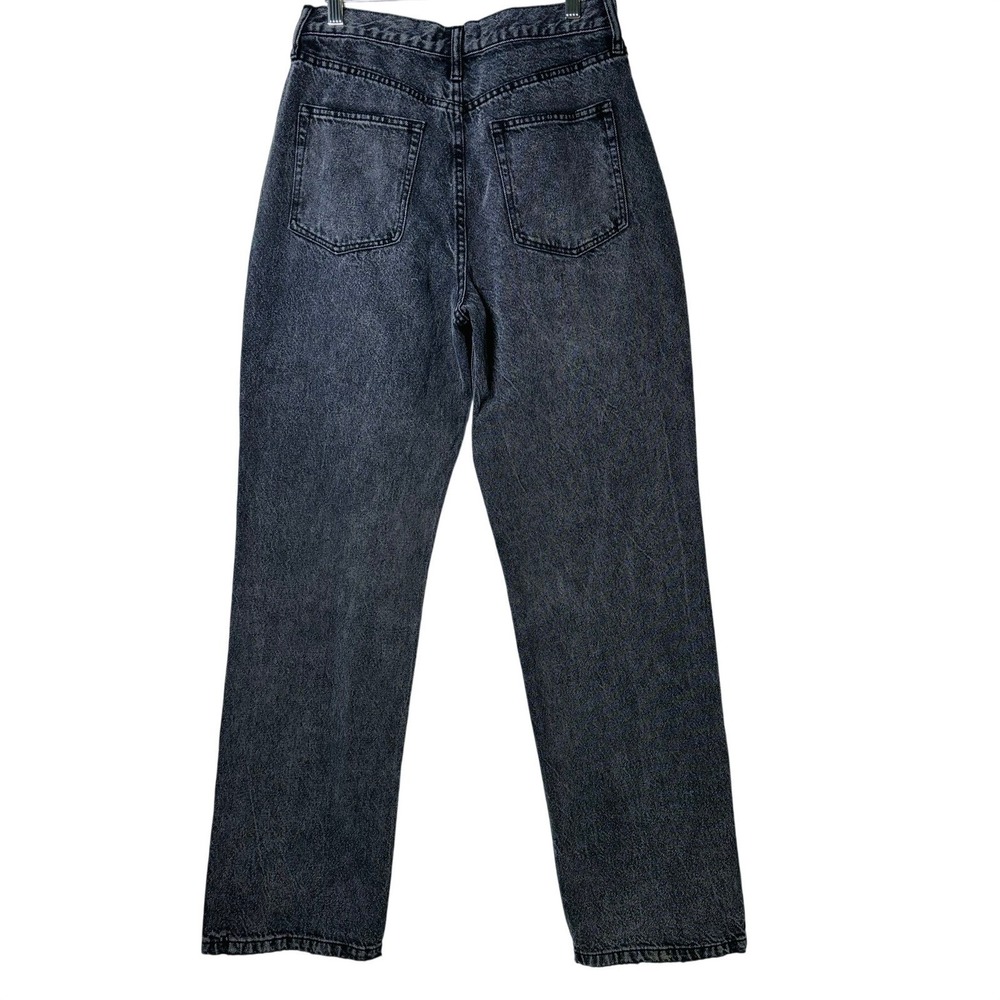 *NWT* Fashion Nova Straight Leg Jeans Women Sz. 7 Grey Crossover Button Fly - Picture 3 of 5